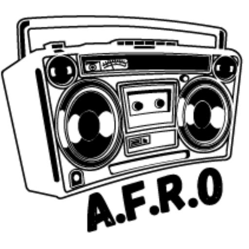Logo de AFRO14 qui représente un boombox avec un écrit A.F.R.O en dessous